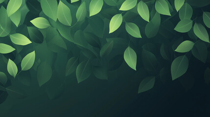 Poster - Green Leaves Against a Dark Natural Background