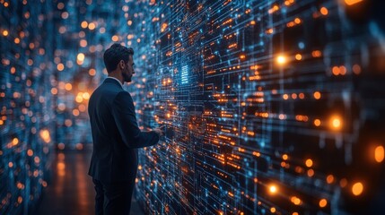 business technology internet and network concept business man