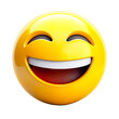 © Iaroslav - A bright yellow laughing emoji with eyes closed, expressing joy and amusement. Transparent background