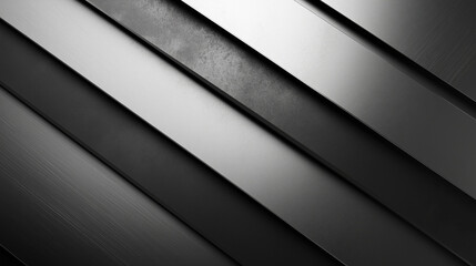 Layered Black Metal Strips With Subtle Textures and Smooth Reflective Highlights