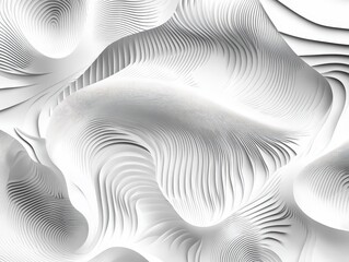 Wall Mural - Abstract white texture with flowing lines and smooth shapes, ideal for backgrounds and artistic designs.