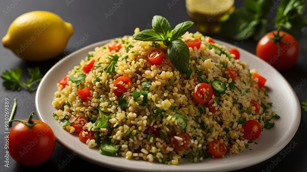 Delicious Healthy Vegan Organic Taboule, a Lebanese salad