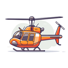 Wall Mural - Helicopter icon. Vector illustration of a helicopter in cartoon style.