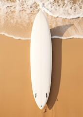 Poster - A white surfboard on the beach outdoors surfing nature.