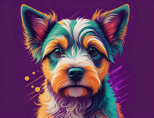 Wall Mural - bunter Terrier Welpe