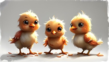 Adorable cartoon chicken illustration with cheerful character and playful design