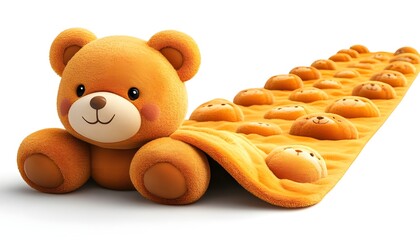 Wall Mural - a stuffed bear with orange fur

