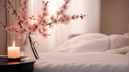 Poster - cherryblossom on the bed