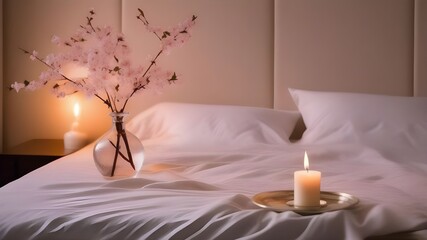 Poster - cherryblossom on the bed