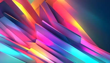 Wall Mural - Vibrant Abstract Geometric Gradient Texture in 3D Rendering for Creative Wallpaper Illustration