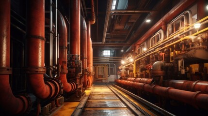 Wall Mural - Industrial Pipes and Machinery