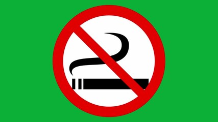 Wall Mural - No smoking sign on green screen