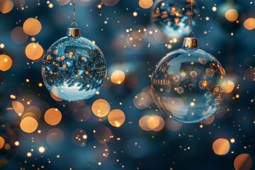 Wall Mural - experience the joy of the season with festive holiday ornaments, sparkling lights, and a vibrant cel