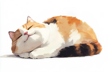 fat cat animation with white background