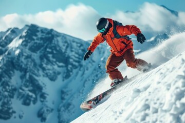 Canvas Print - Freestyle snowboarding sports recreation adventure.