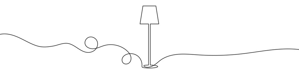Wall Mural - continuous line drawing of floor lamp. single line drawing of a floor lamp. line art floor lamp. vec