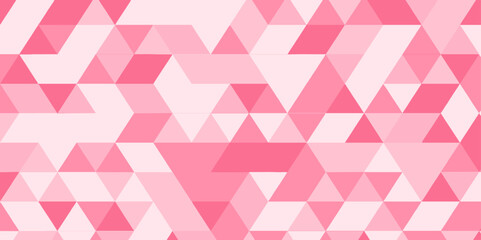 Leinwandbilder - Abstract seamless pattern geometric triangle background with Origami style. Vector pink triangular mosaic and low polygon texture Creative Design wallpaper template background, vector illustration.	
