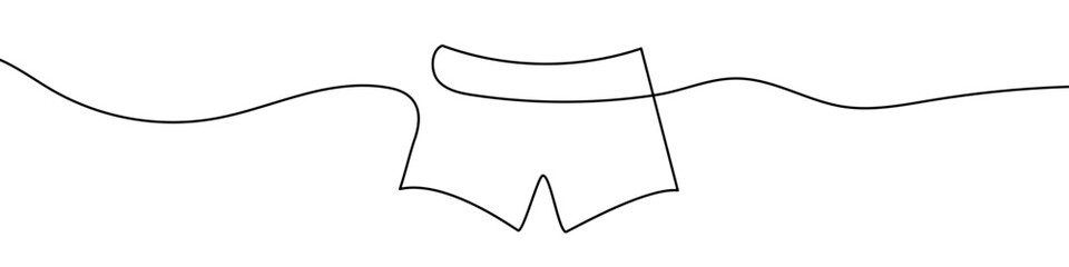Wall Mural - continuous line drawing of men shorts. single line drawing of a men shorts. line art men shorts. vec