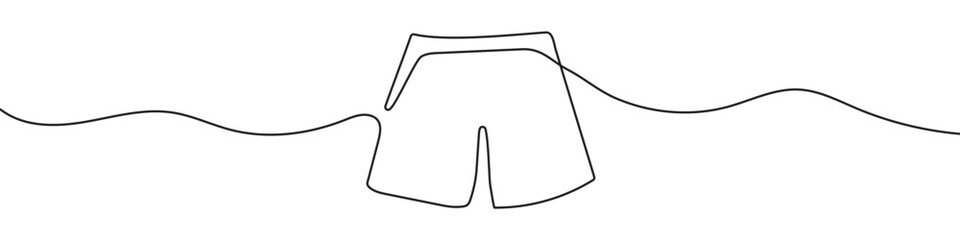 Wall Mural - continuous line drawing of men shorts. single line drawing of a men shorts. line art men shorts. vec