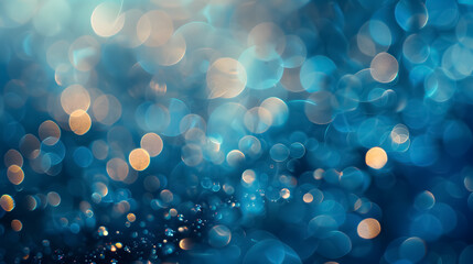 Wall Mural - abstract blue defocused bokeh background