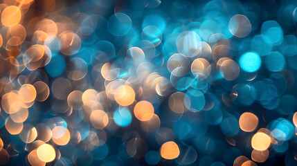 Wall Mural - abstract blue defocused bokeh background