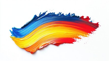 Wall Mural - Acrylic paint stroke with rich color on a white background