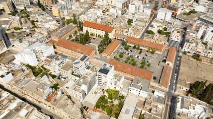 Wall Mural - Aerial view of a barracks.