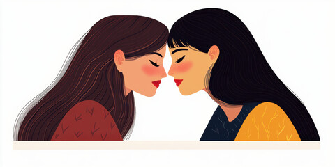 Women support women, showcasing deep emotional connection and understanding. This illustration captures essence of solidarity and compassion between two women