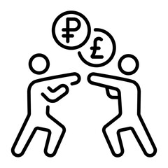 Poster - Quarrelling icon in outline style