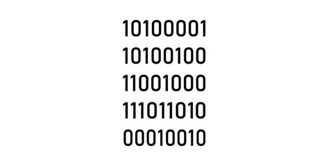 Streaming binary code matrix vector icon isolated on white background.