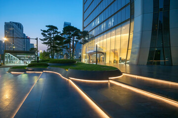 Poster - Night view of the Financial Center Square in Qianjiang Century City, Hangzhou, China