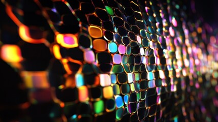 Abstract background with glowing colorful mosaic. Concept of technology, art, and design.