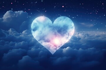 Canvas Print - Heart shaped as a clouds astronomy outdoors nature.