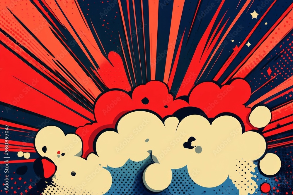 Red dark pop art comic background Stock Illustration | Adobe Stock