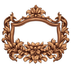 Frame with Intricate Floral Carvings for Decorative Use