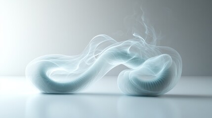 Canvas Print - Ethereal smoke-like form resembling a fluid, abstract shape.