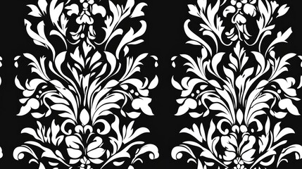 Poster - Seamless black and white patterned design featuring ornamental figures suitable for fashion textiles wallpaper wrapping paper fabrics and home decor