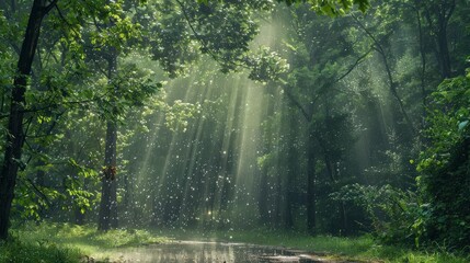 The beauty of a gentle rain shower: Nature's way of refreshing the earth