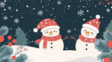 Christmas snowman background wallpaper