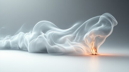 Wall Mural - Ethereal smoke wisps with glowing embers, creating a mystical effect.