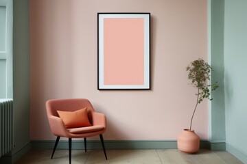 Photo frame in a pink living room.  image by rawpixel.