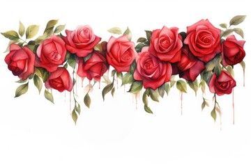 Sticker - Red roses flower nature plant.