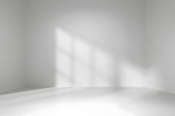 Poster - Abstract empty white and gray gradient soft light background of studio room for art work design.