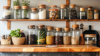 Wall Mural - The joys of home cooking and kitchen organization