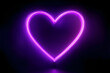 © Daniel - Purple neon wireframe heart shape isotated on black background.