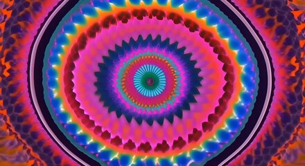 Wall Mural - 3d kaleidoscope mandala abstract background of trippy art psychedelic trance to open third eye with 