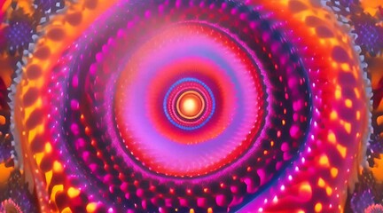 Wall Mural - 3d kaleidoscope mandala abstract background of trippy art psychedelic trance to open third eye with 