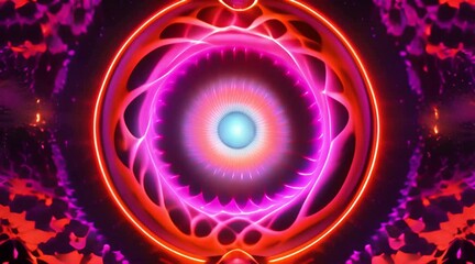 Wall Mural - 3d kaleidoscope mandala abstract background of trippy art psychedelic trance to open third eye with 