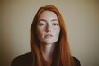 © typepng - An image of a mystery ginger woman posing with long hair in a beauty portrait