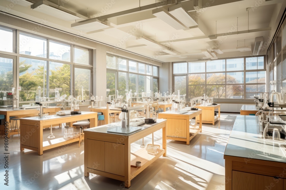 Science lab school architecture laboratory. Stock Photo | Adobe Stock